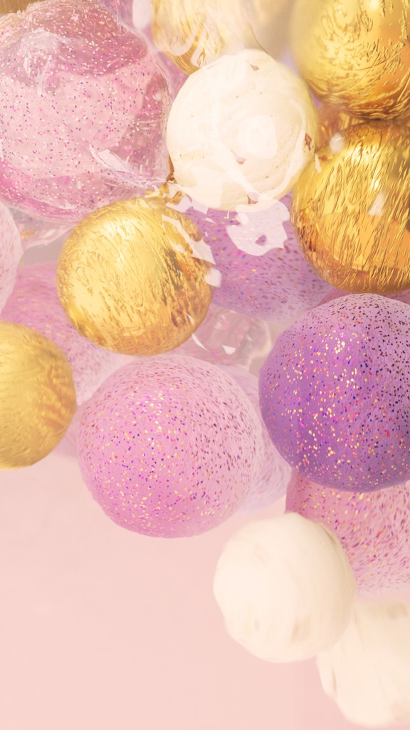 3D Render with various materials