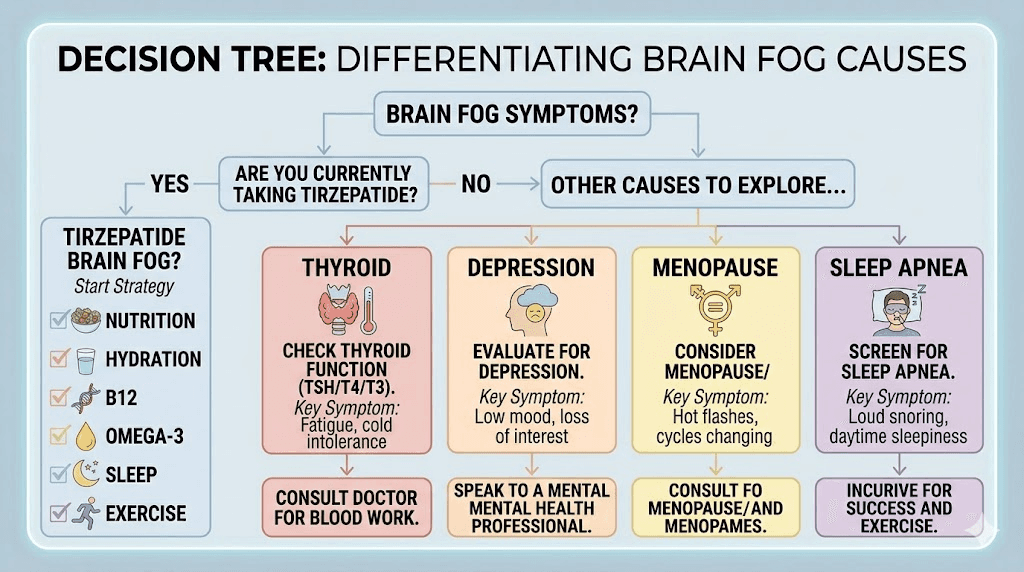 How to determine if brain fog is from tirzepatide or another medical condition
