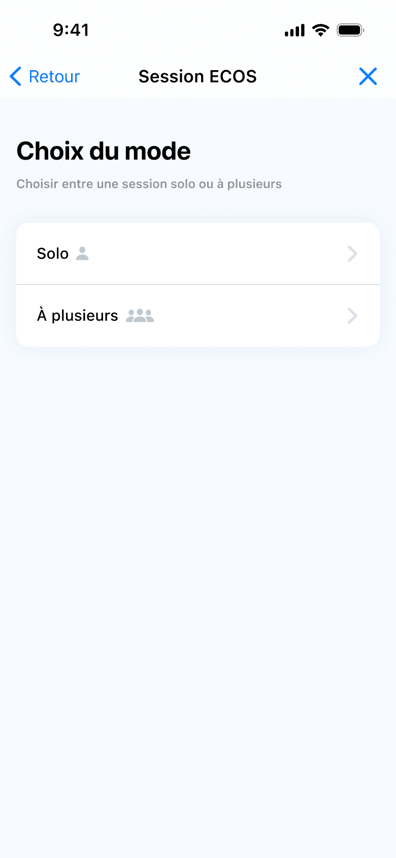 ECOS Alpha choix du mode de jeu