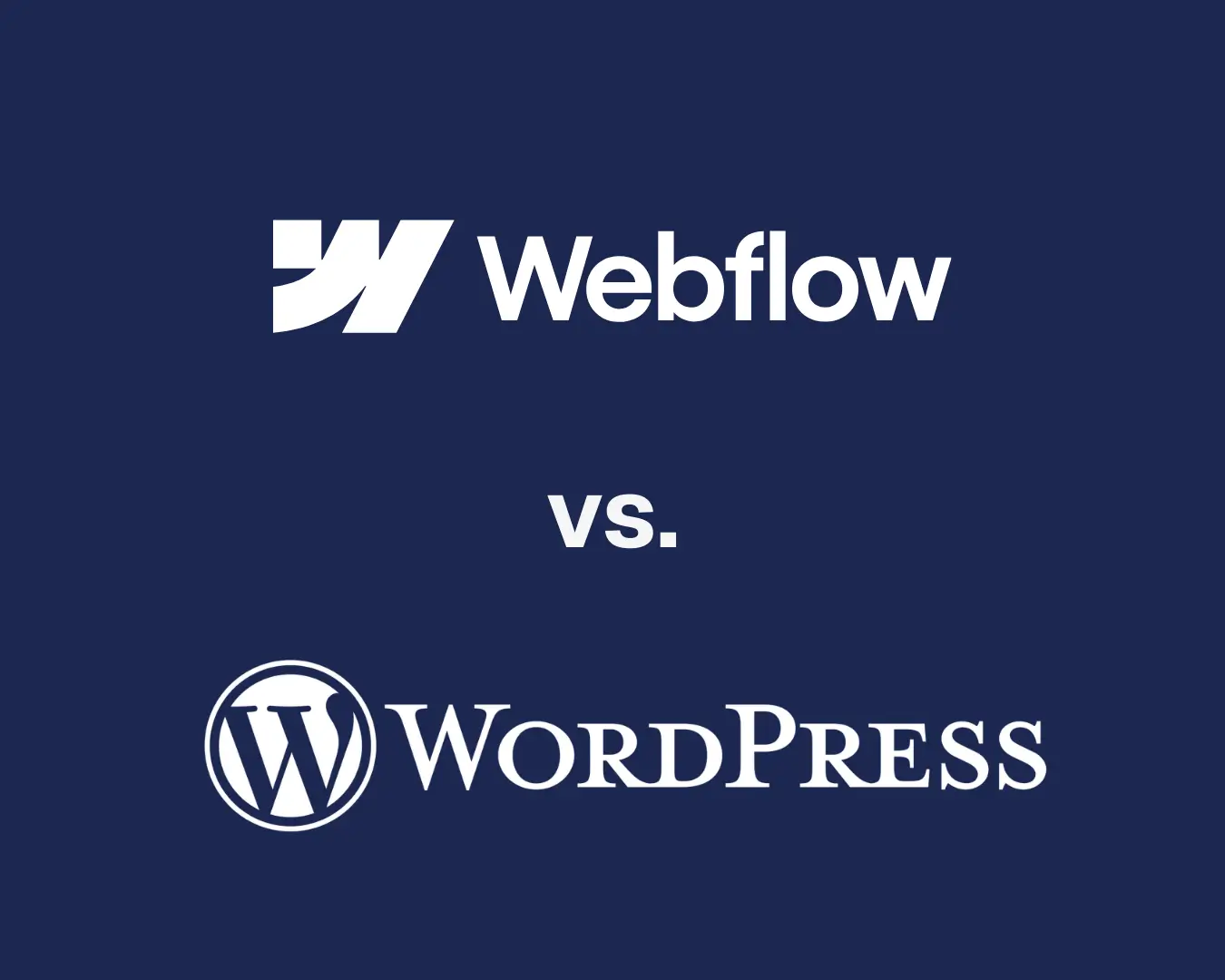 Logos de Webflow y WordPress lado a lado sobre fondo de editor de diseño web