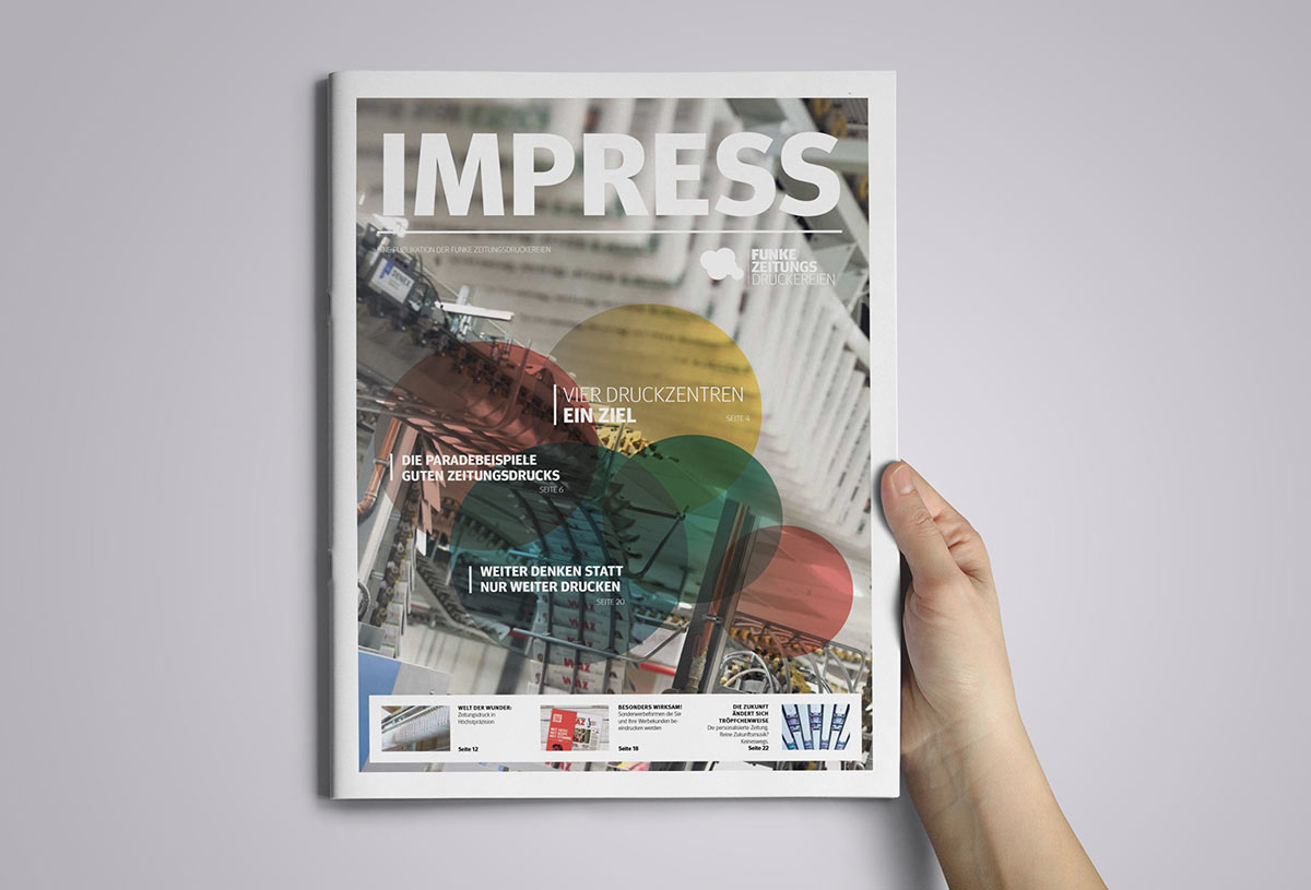 Imagebroschüre im Zeitungsformat – produziert auf hauseigenen Druckmaschinen