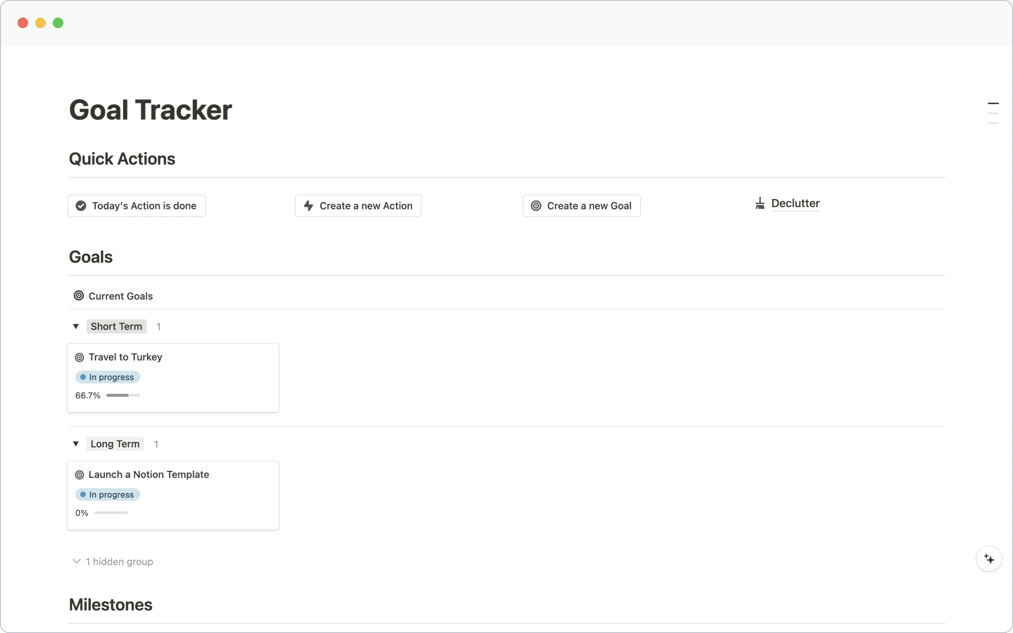 Goal Tracker Notion Template