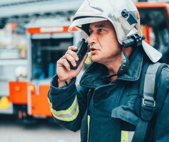 Woman in the blue jacket
