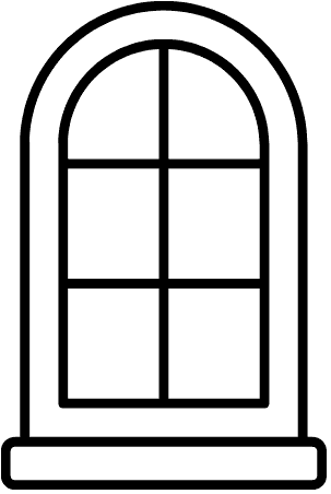 Petit icon noir d'une fenêtre en 2D de MaisonN