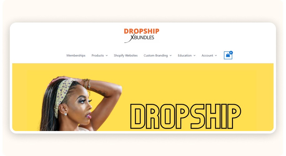 Dropship Bundles homepage.