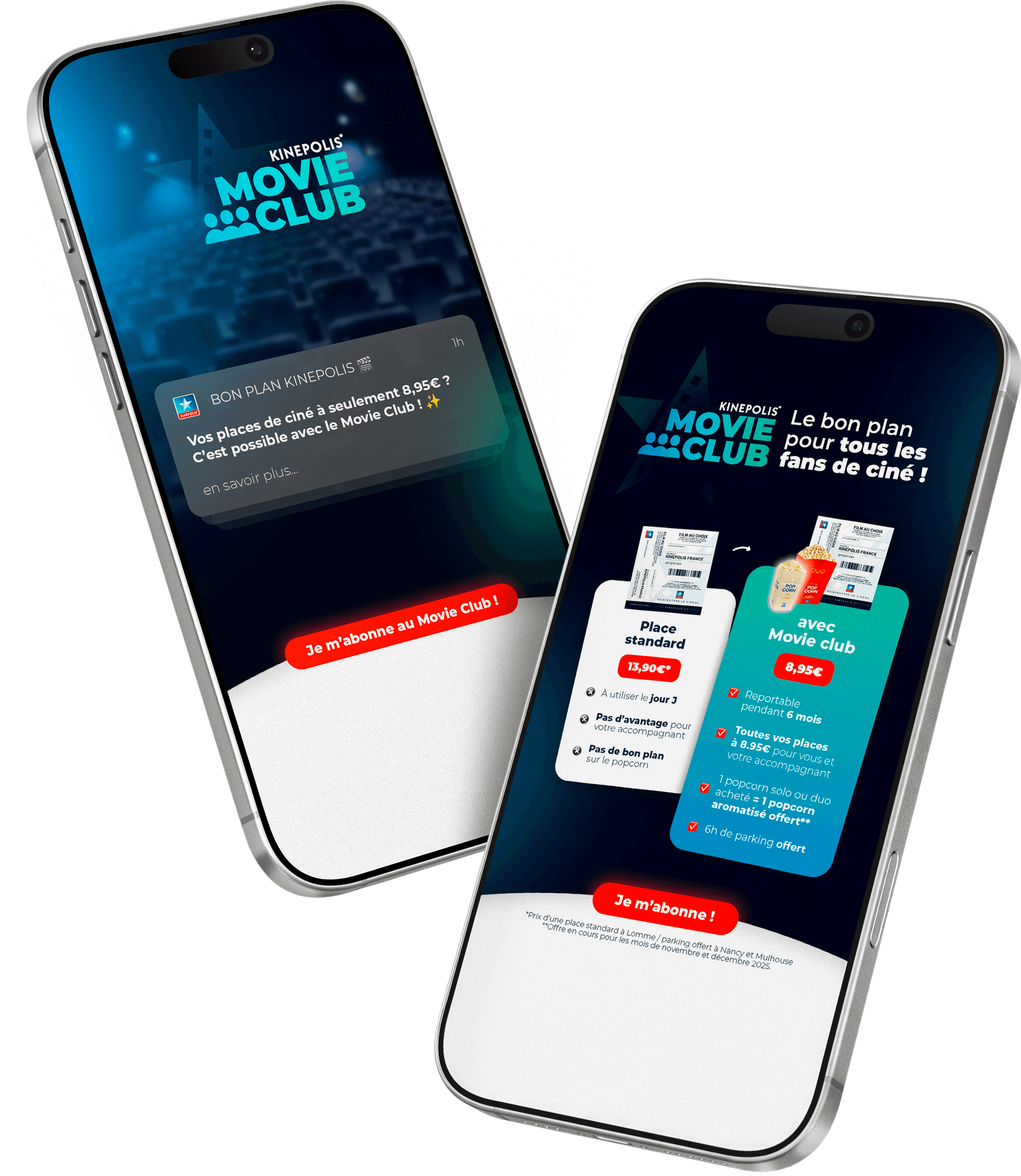 Exemple de publicités pour le Movie Club : format naturel et engageant