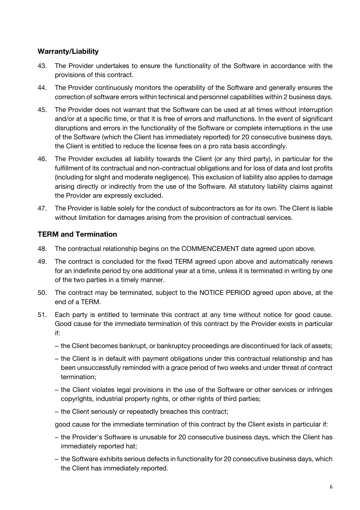 Software Contract, page 6 of 8