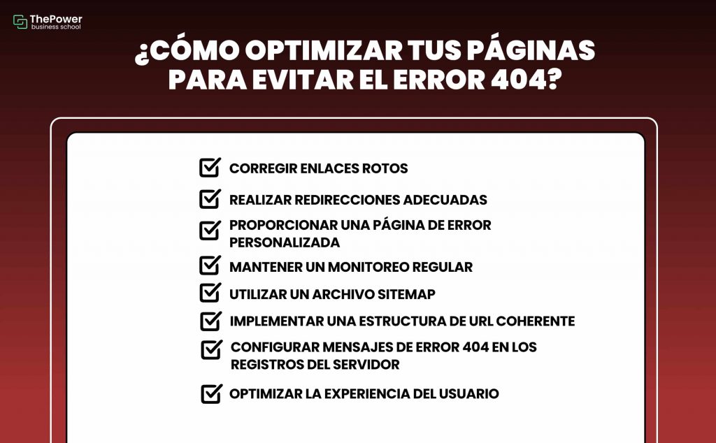 ¿Cómo optimizar tus páginas para evitar el error 404?