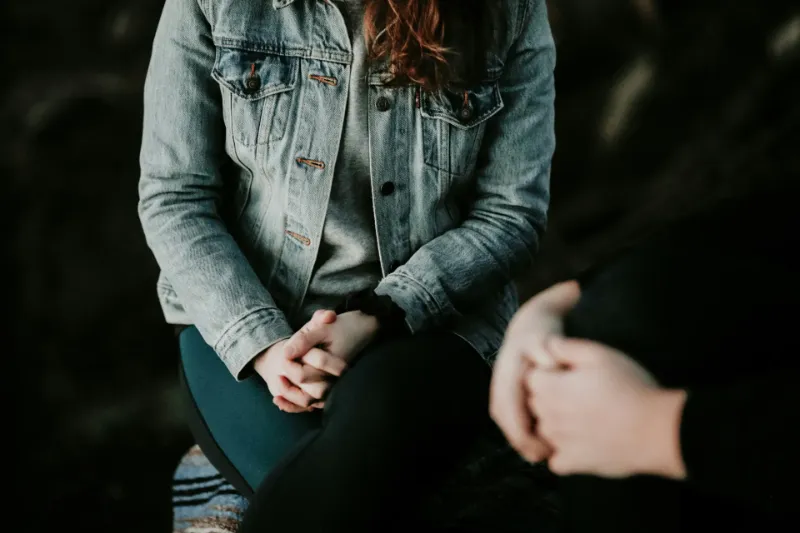 Person talking to a counsellor