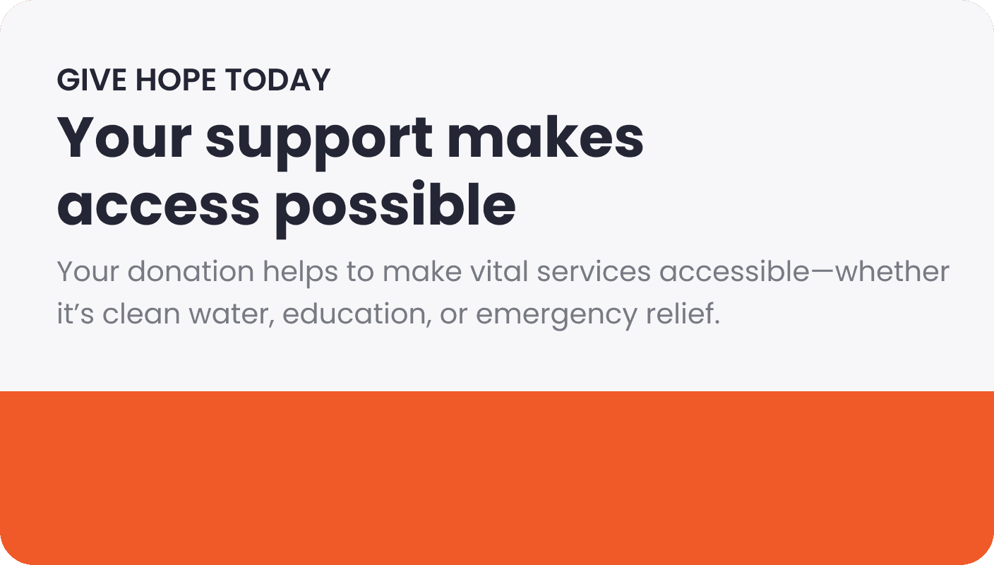Donation message saying Your support makes access possible.