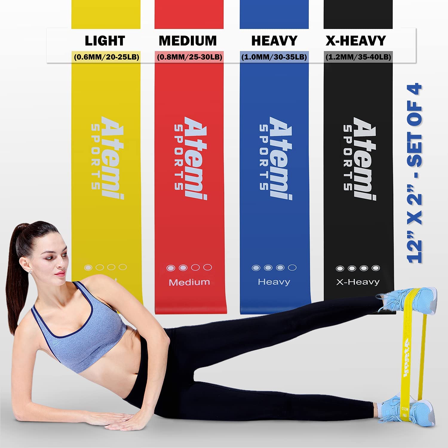Resistance bands workout set illustration - Atemi sports