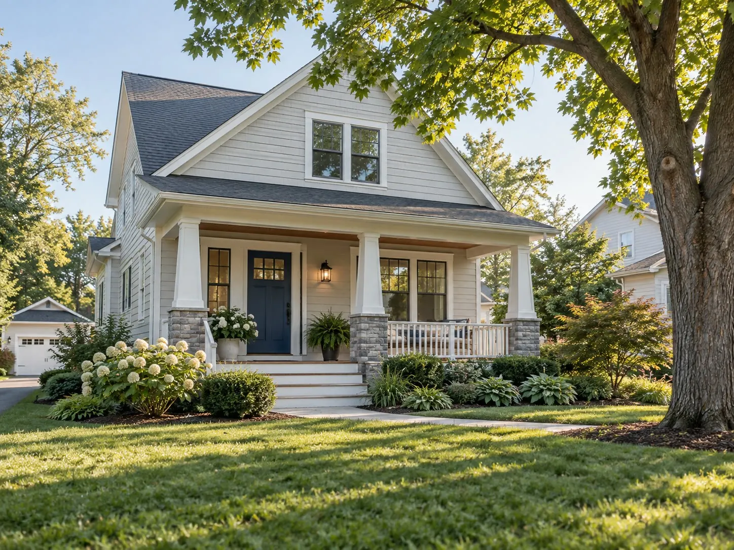 Illustrative two-story home with a front porch; not a property listing