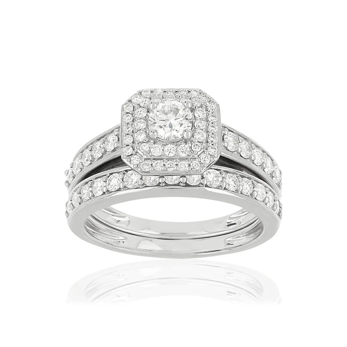 Bague en or blanc 750 sertie de diamants