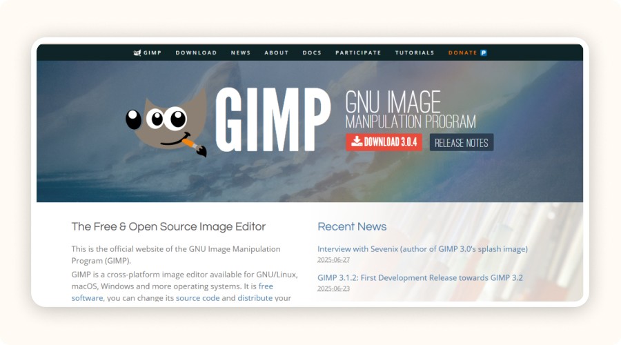 GIMP homepage