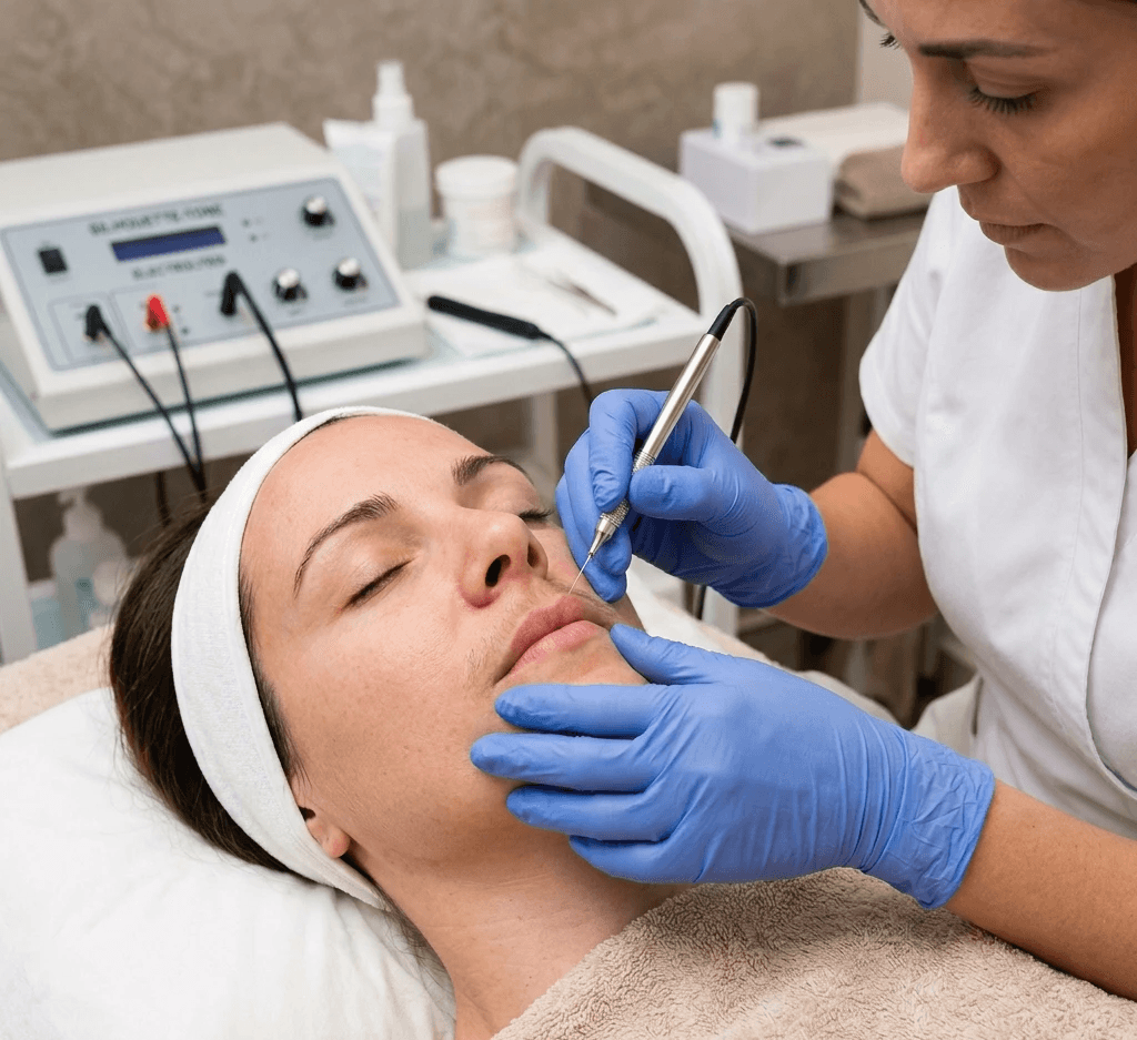 Woman getting Electrolysis treatment