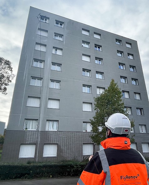 Nettoyage façade drone