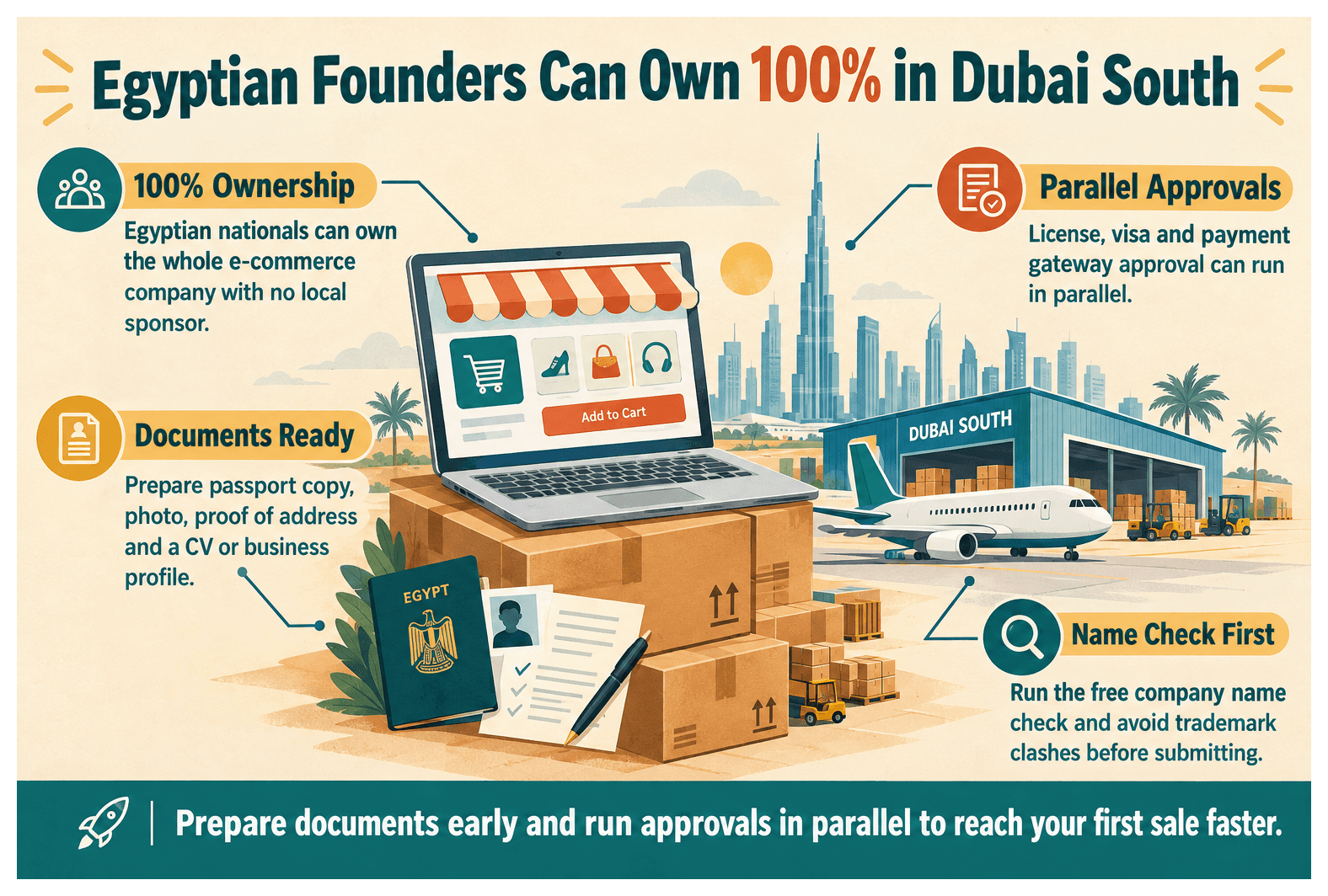 Infographic: How Egyptian Entrepreneurs Set Up a E-Commerce Business in Dubai South