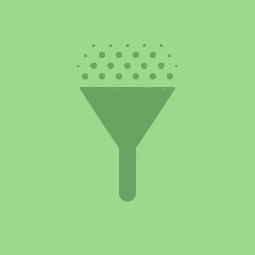 Funnel showing many applicants entering at top, filtered down through strategic targeting to fewer qualified winners at bottom