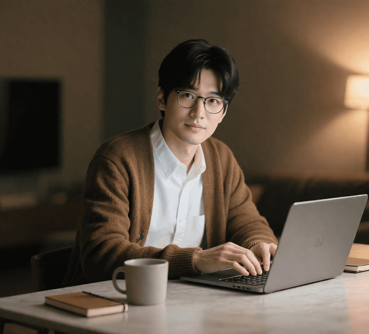 Man working on laptop