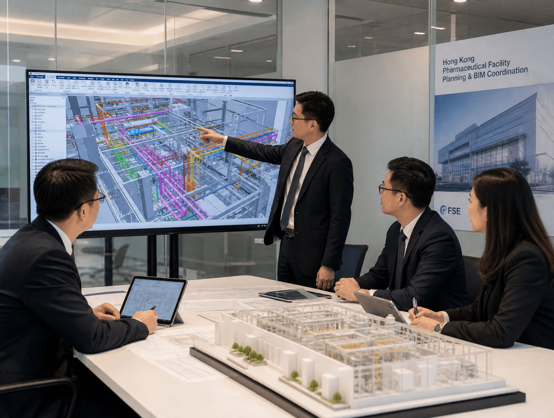 香港無塵車間工業氣體 BIM 管路整合設計 | Hong Kong Clean Room Industrial Gas BIM Piping Integration Design