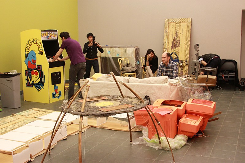 preparing for an exhibition