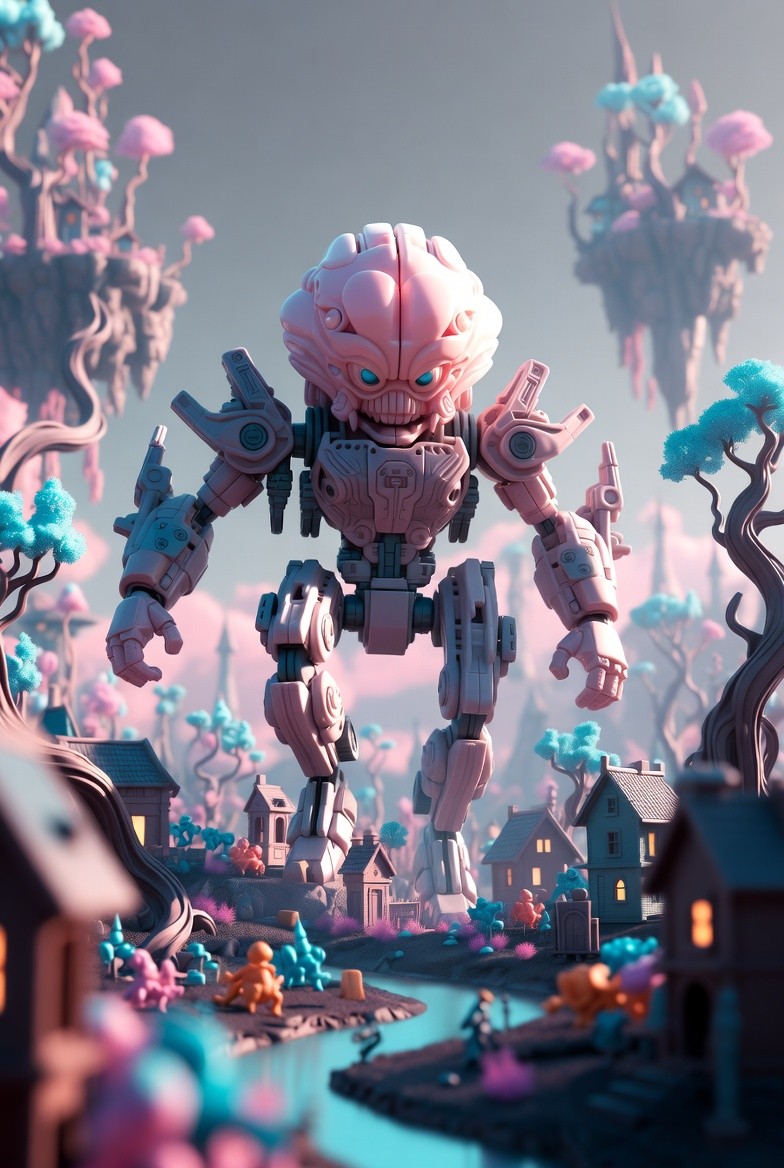 Glith cinema-quality animated character render by Aethara
