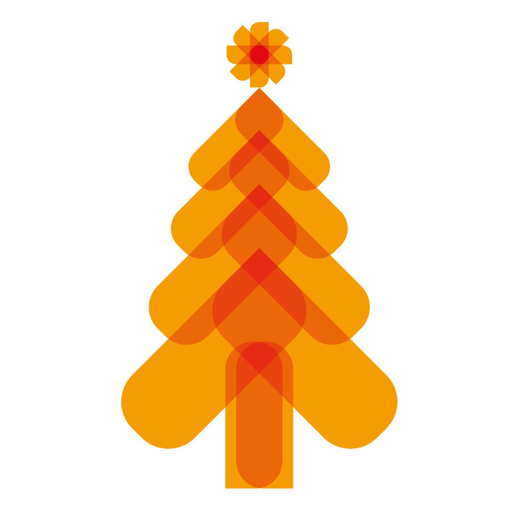 Stylized icon of a Christmas tree