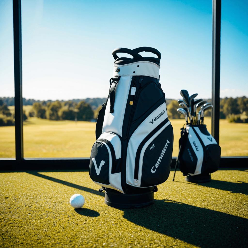product photography of a golf stand bag