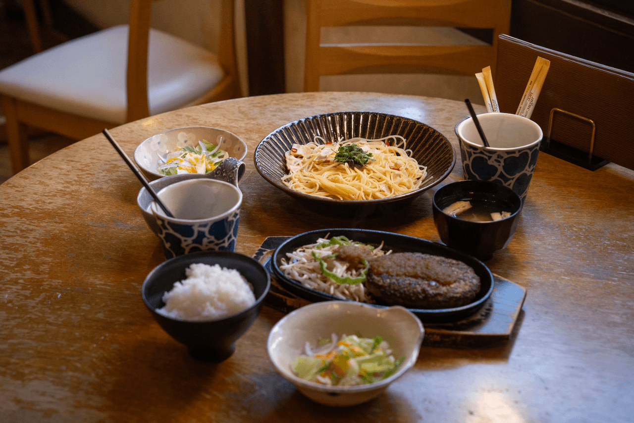 Japanese wafu cuisine at Cocoro Cafe in Mashiko