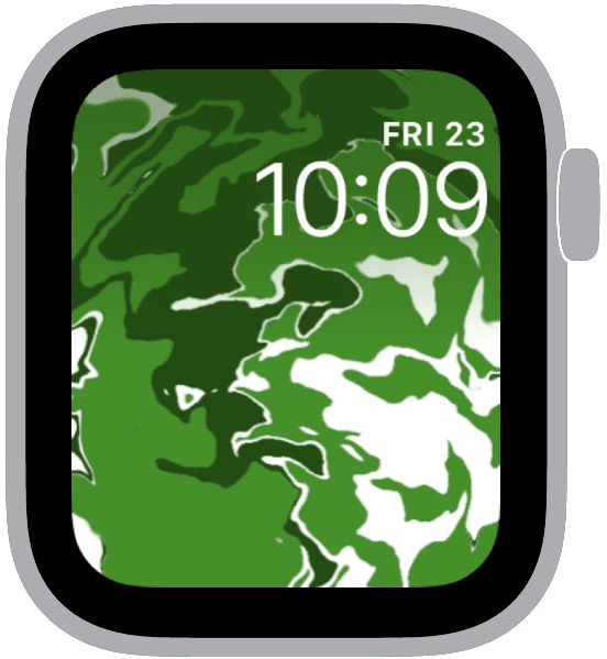 an apple watch face from the liquid collection