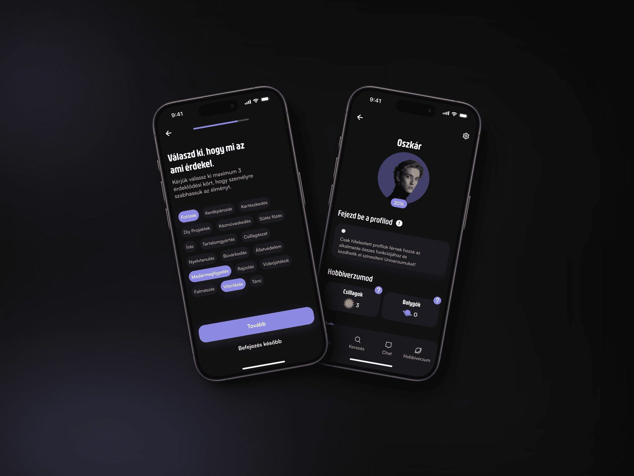Mobile app interface for discovering hobbies, connecting with people, and building social experiences around shared interests.