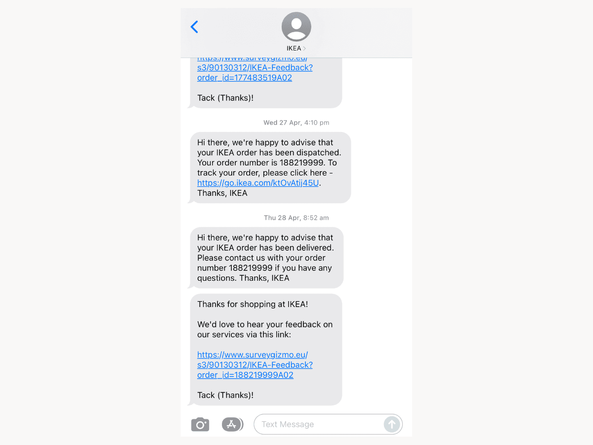 SMS marketing feedback