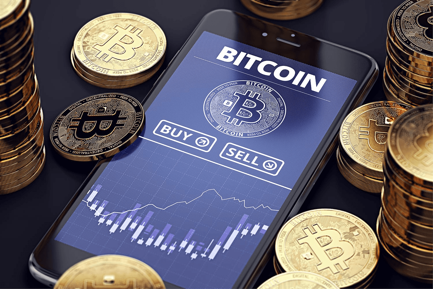 Smartphone displaying Bitcoin trading application - How to Withdraw Money From an OnChain Wallet
