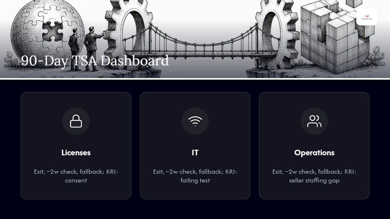 TSA dashboard milestone structure