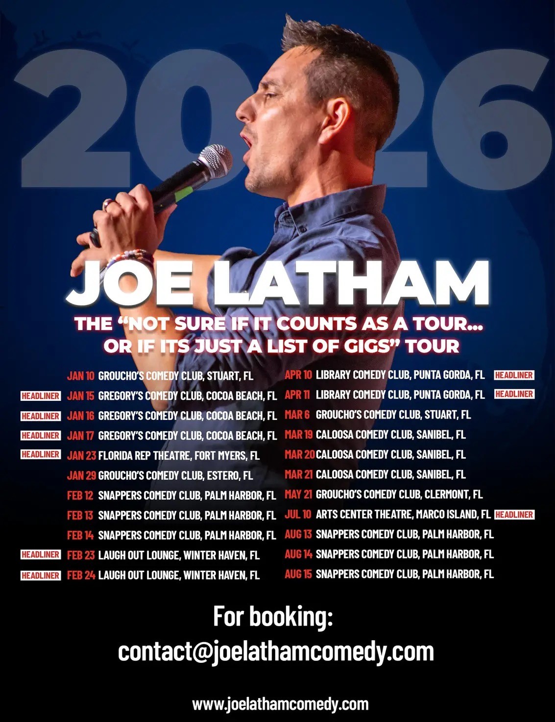 Joe Latham Tour 2026