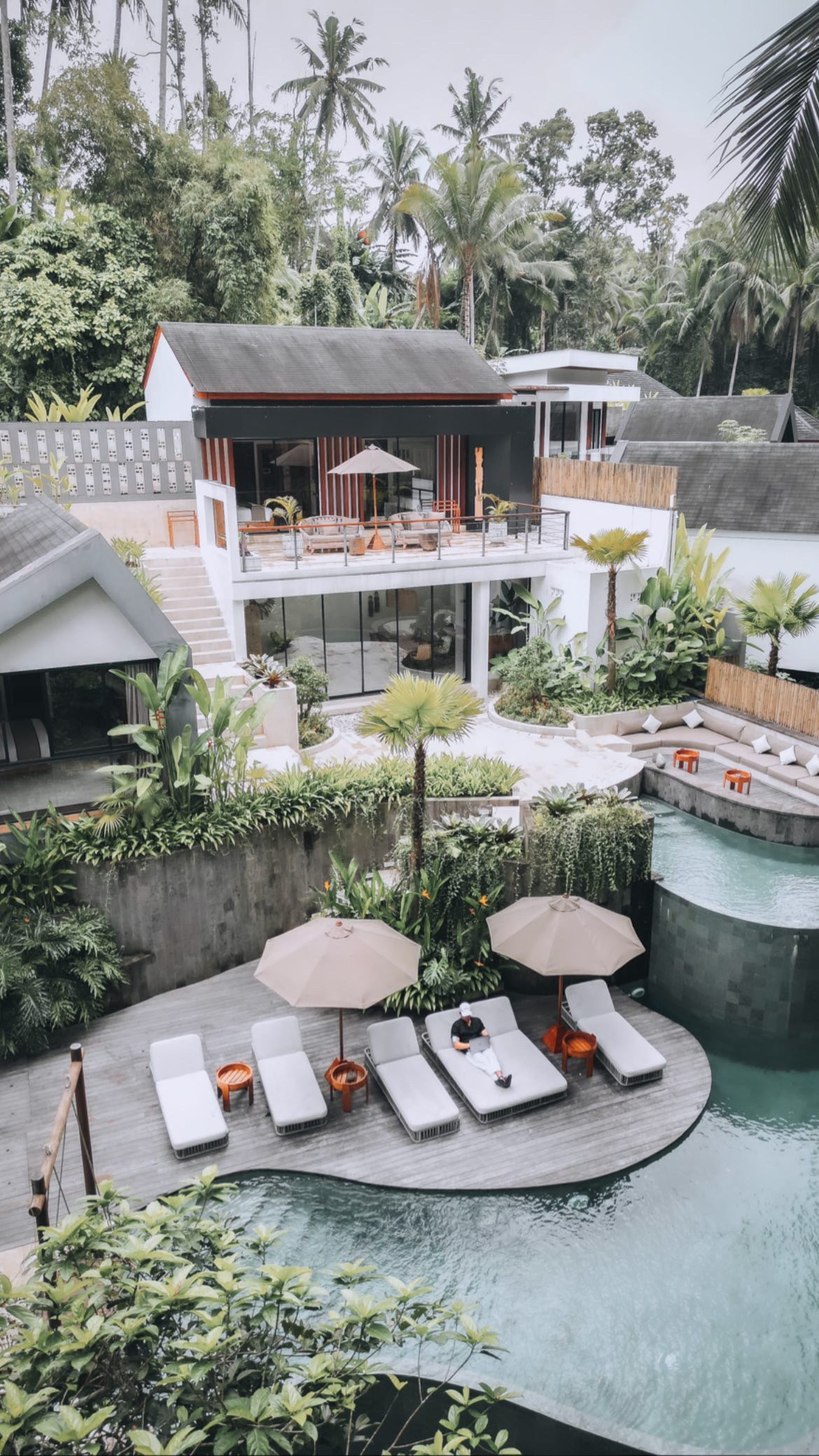 Two people working at desks in a bright, plant-filled office.