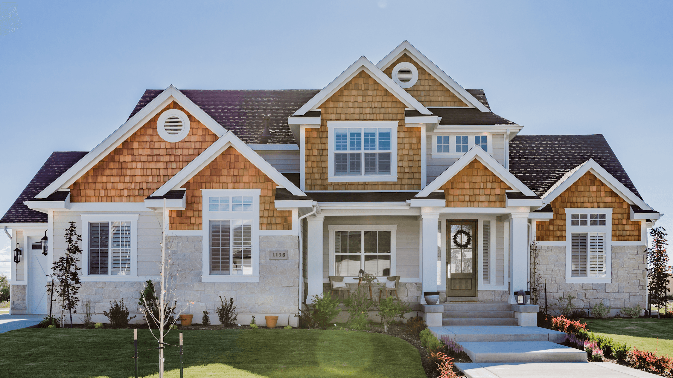 Modern home with white and brown accents.