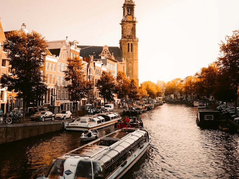 red train travelling near body of water