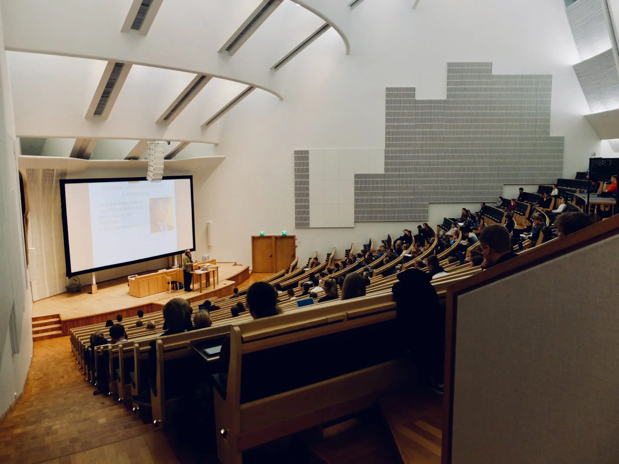 A very full lecture hall