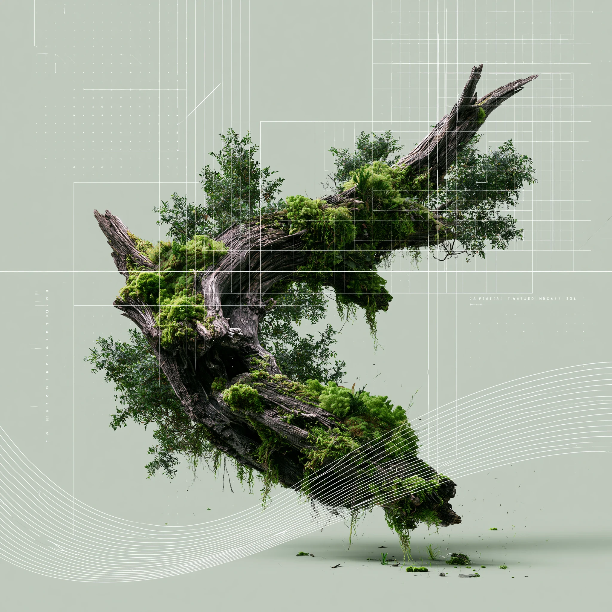 Abstract wooden moss illustration 5