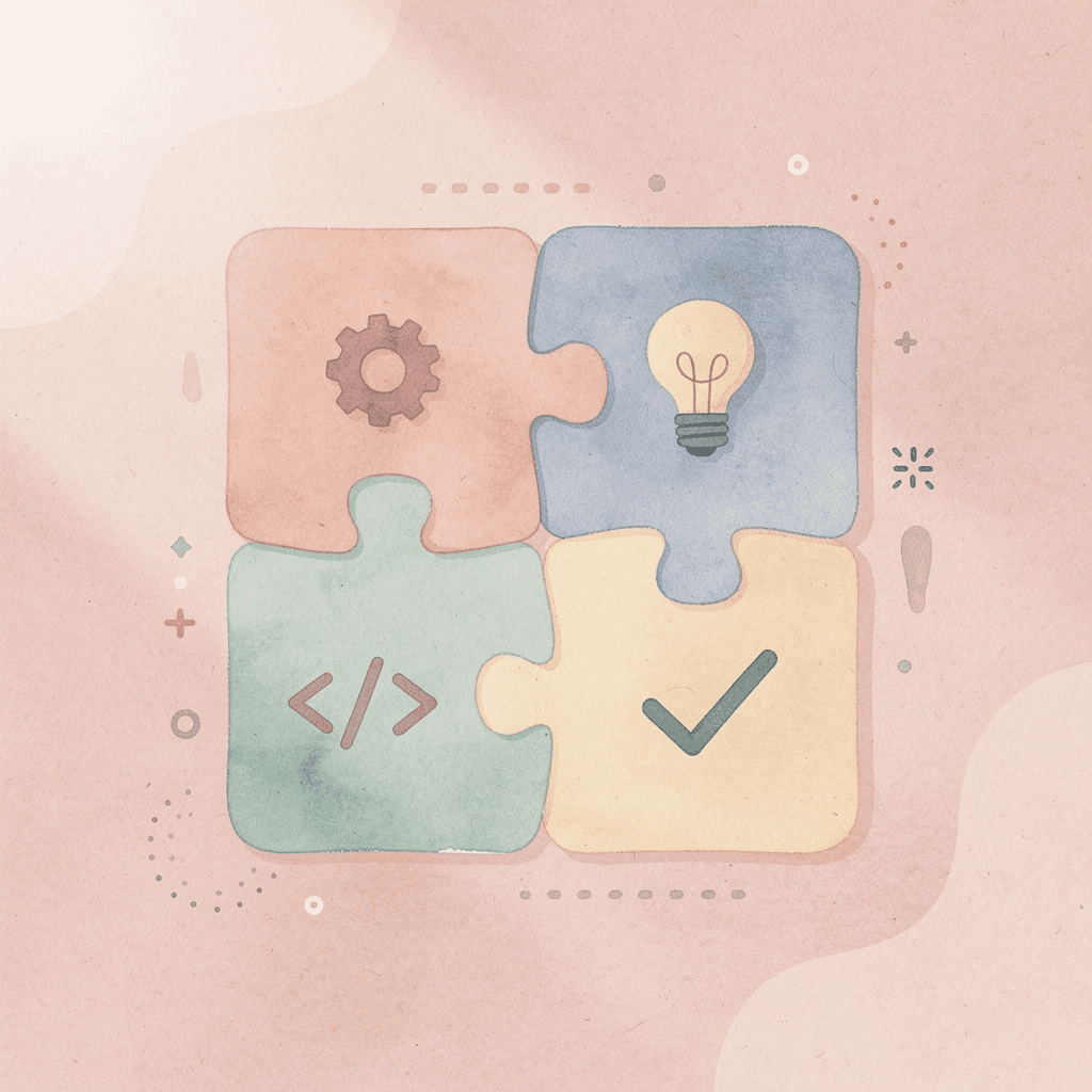 Puzzle pieces coming together to form a complete picture