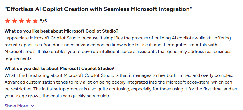 Microsoft Copilot testimonial
