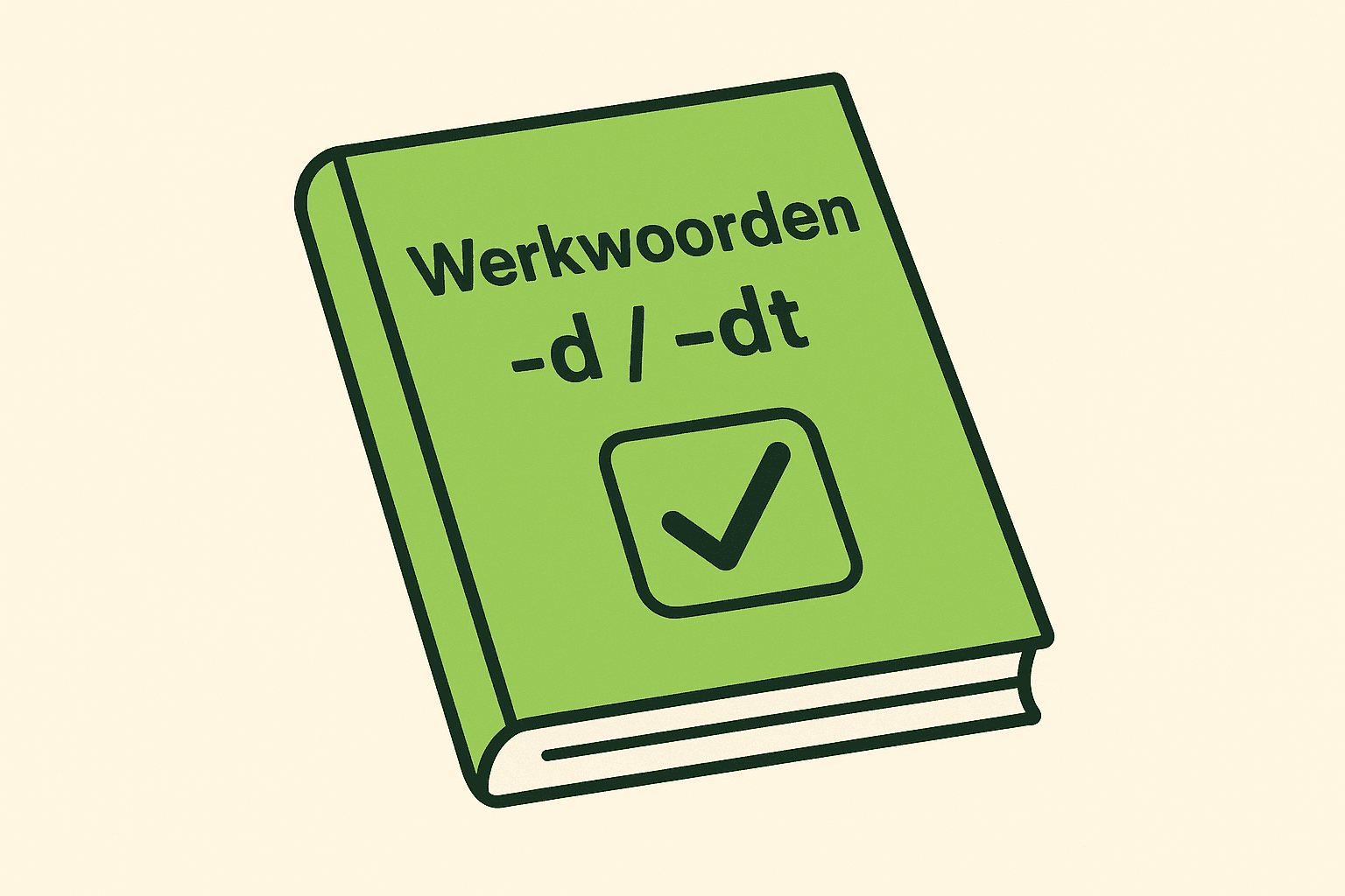Boek met 'Werkwoorden -d / -dt' op voorkant.