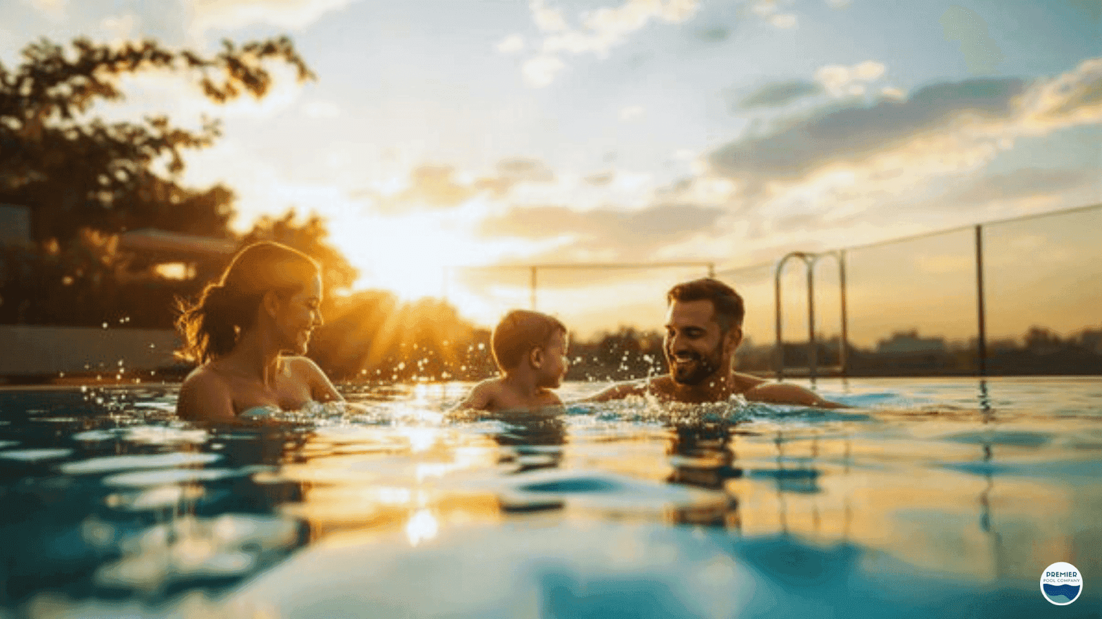 Family enjoying affordable backyard inground pool for summer fun