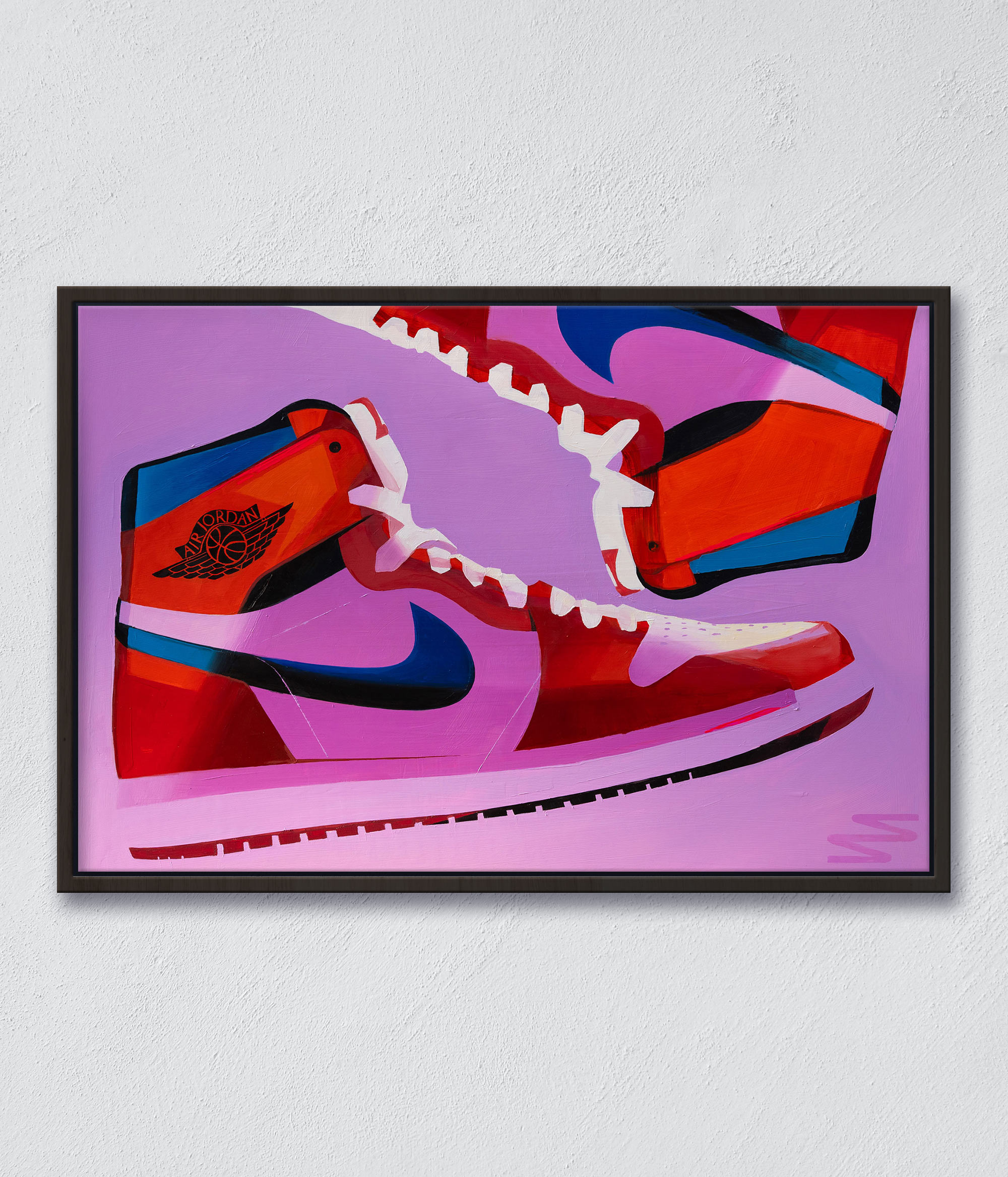 Artistic representation of classic Jordan 1 sneakers