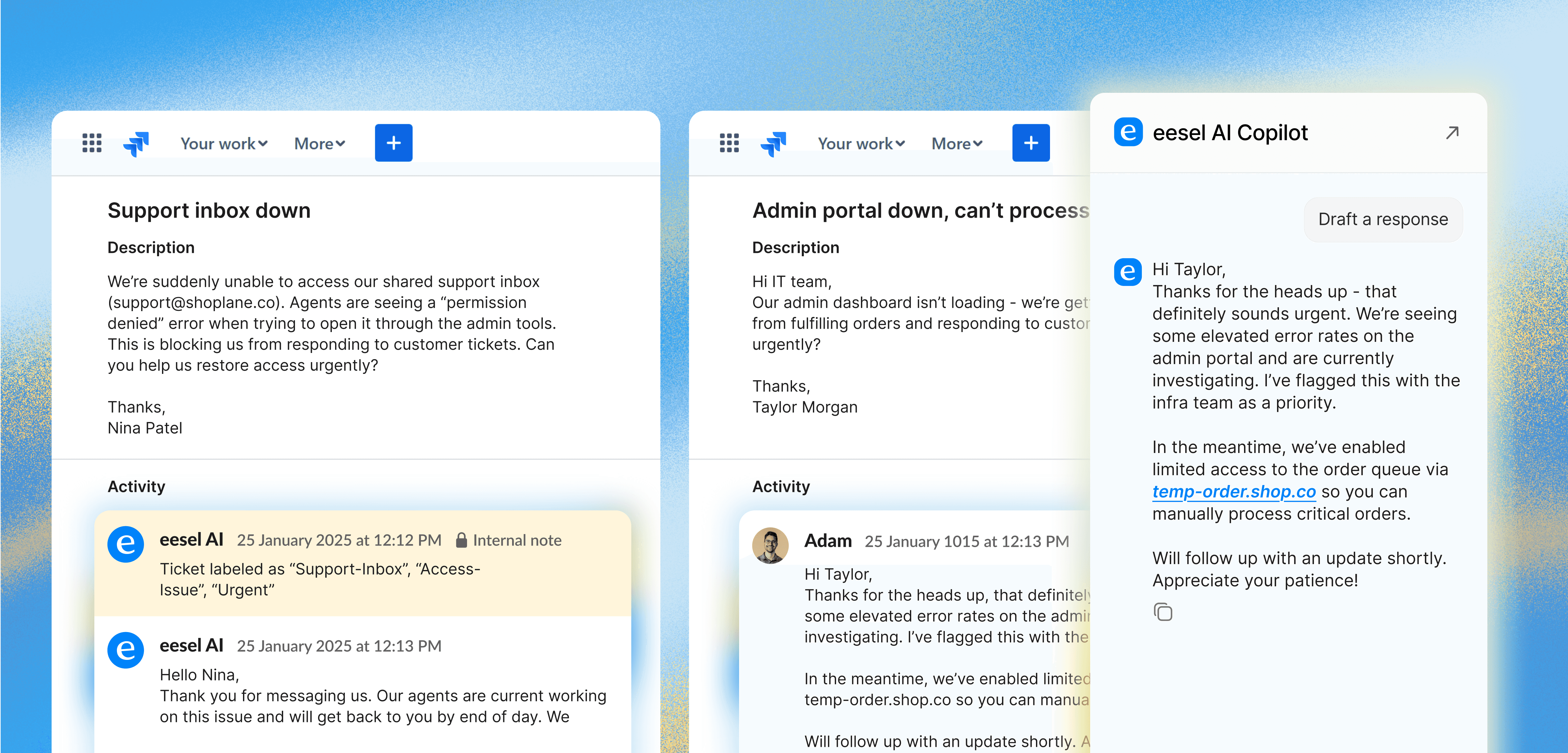 Jira Integration Asset - Revised - eesel AI product screenshot.