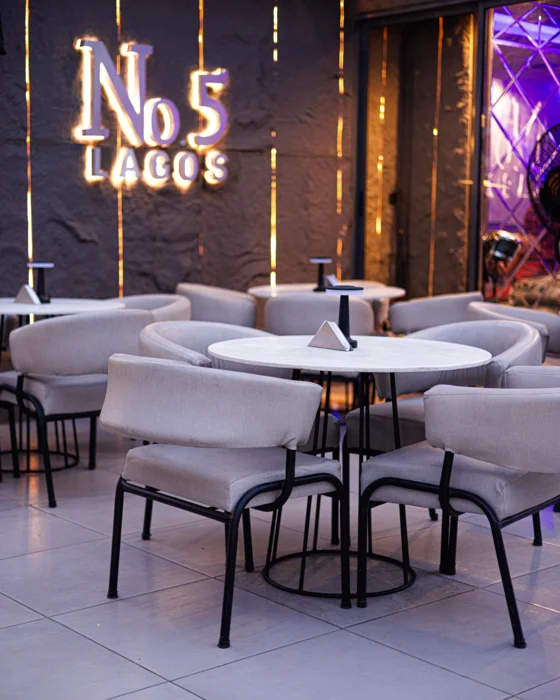Interior lounge seating at NO.5 Lounge & Restaurant