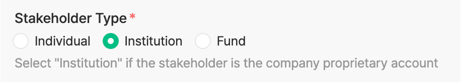 Stakeholder Institution Type