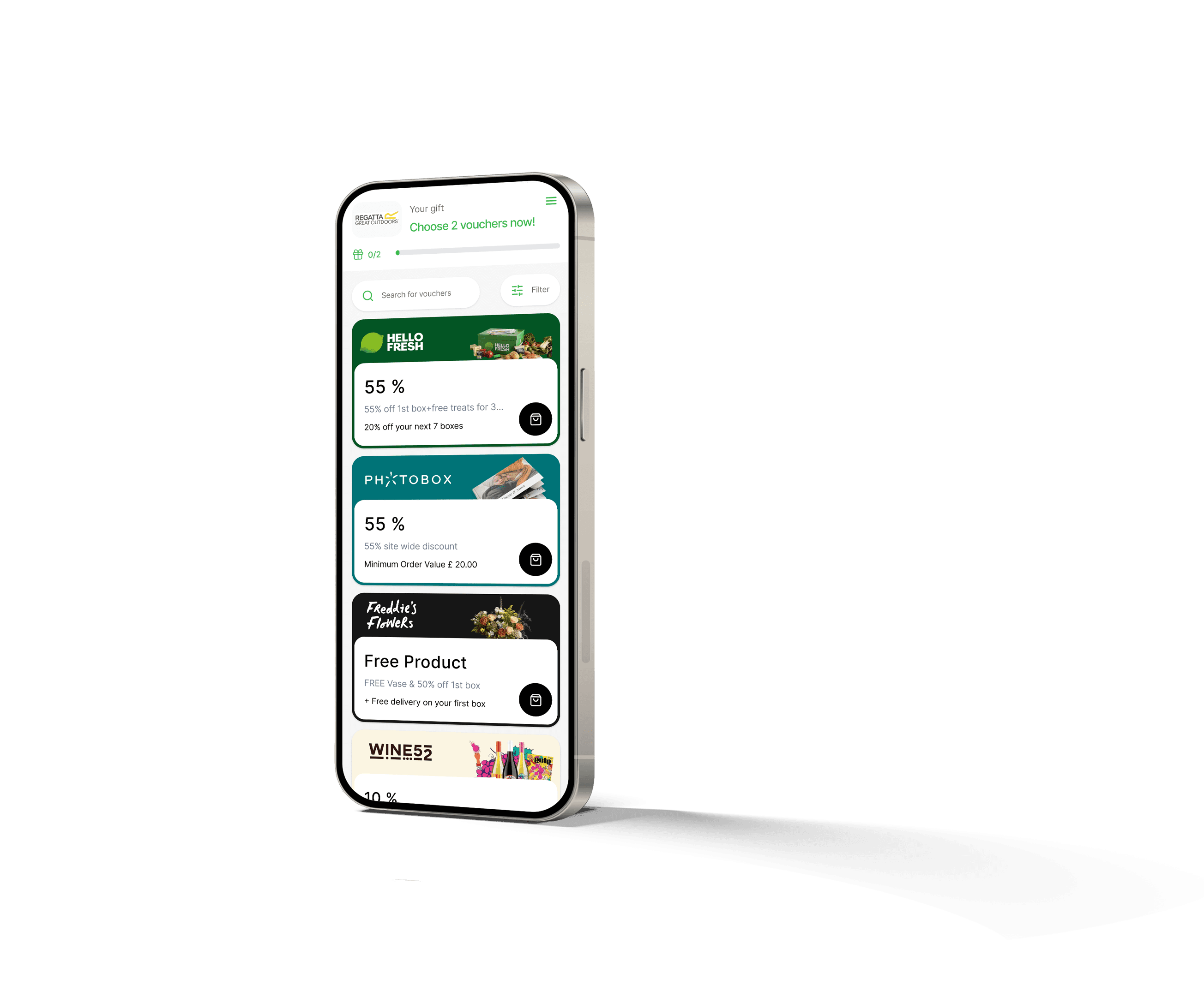 Smartphone displaying Sovendus Voucher Network product screen