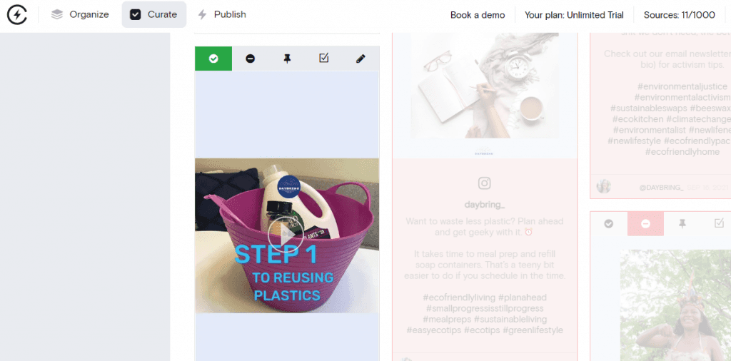 curate instagram stories